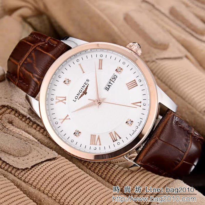 LONGINES浪琴 復古系列 經典大三針 全自動機械精品男士腕表 WSS1101